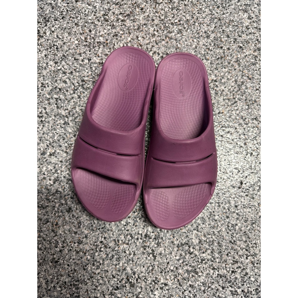 OOFOS OOahh Recovery Slides Eggplant Purple Sandals Mens 6 Womens 8 EU 39